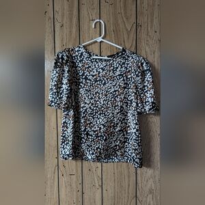 Lucy Paris Animal Print Satin Blouse